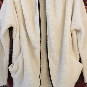 Fluffy White Faux Fur Coat